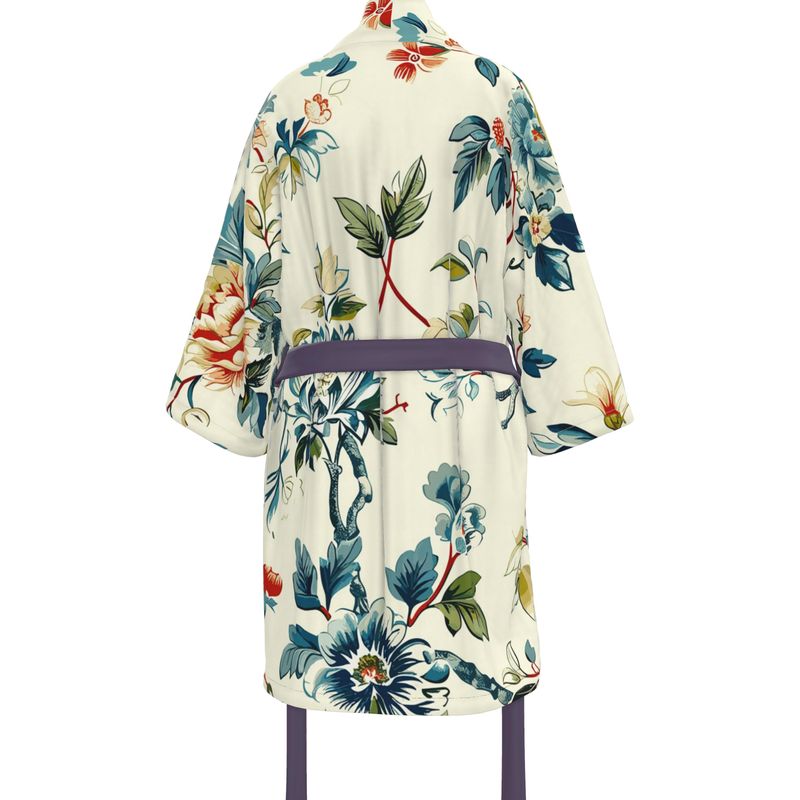 Floral Kimono-Inspired Wrap Coat – Timeless Elegance - Rizzlly