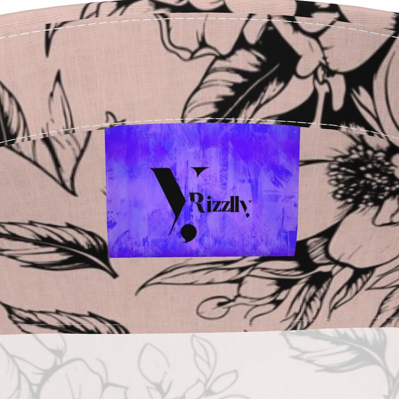 Linen Shirt with Soft Peach & Black  Floral Print - Rizzlly
