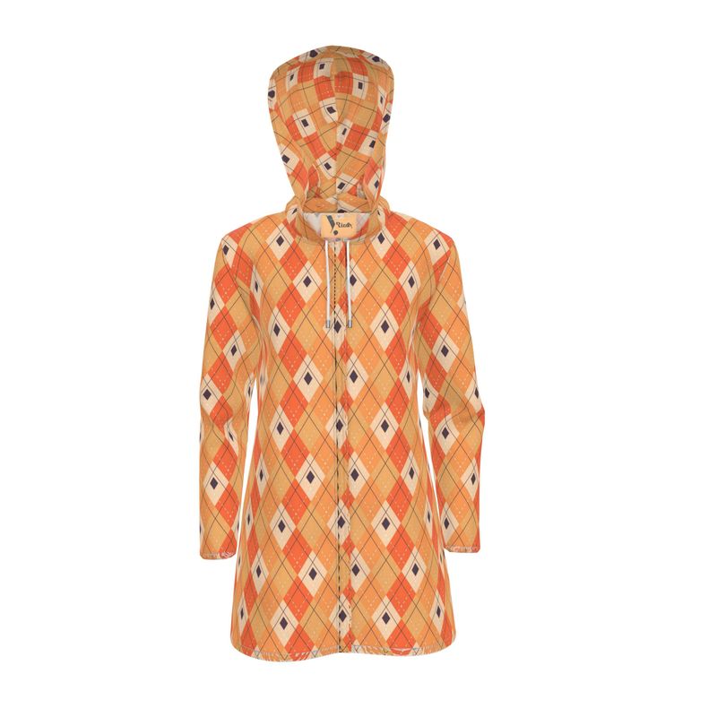 Orange and Cream Diamond Windbreaker - Rizzlly