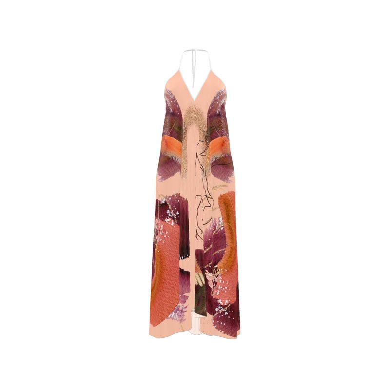 Sun Kissed Backless Halter Neck Maxi Dress - Rizzlly