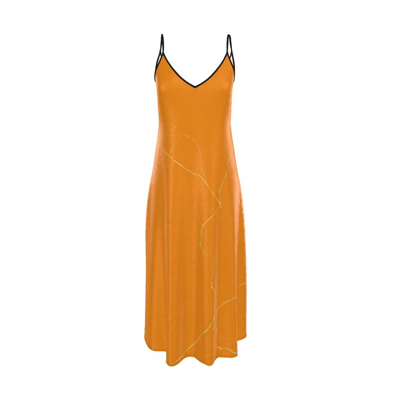 Golden Thread Silk Slip Dress - Rizzlly