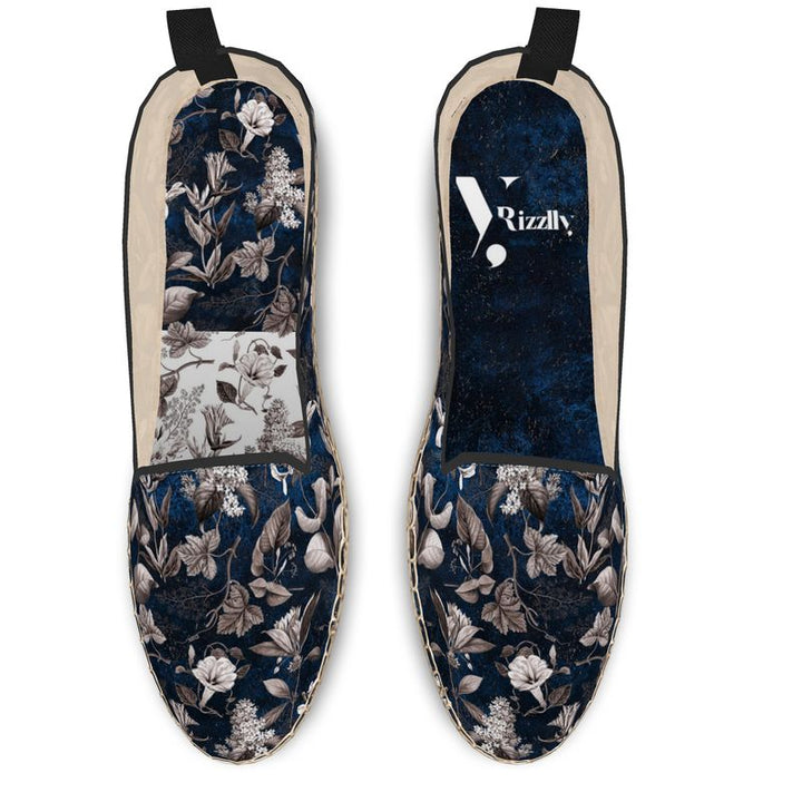 Navy Botanical Bliss Loafer Espadrilles