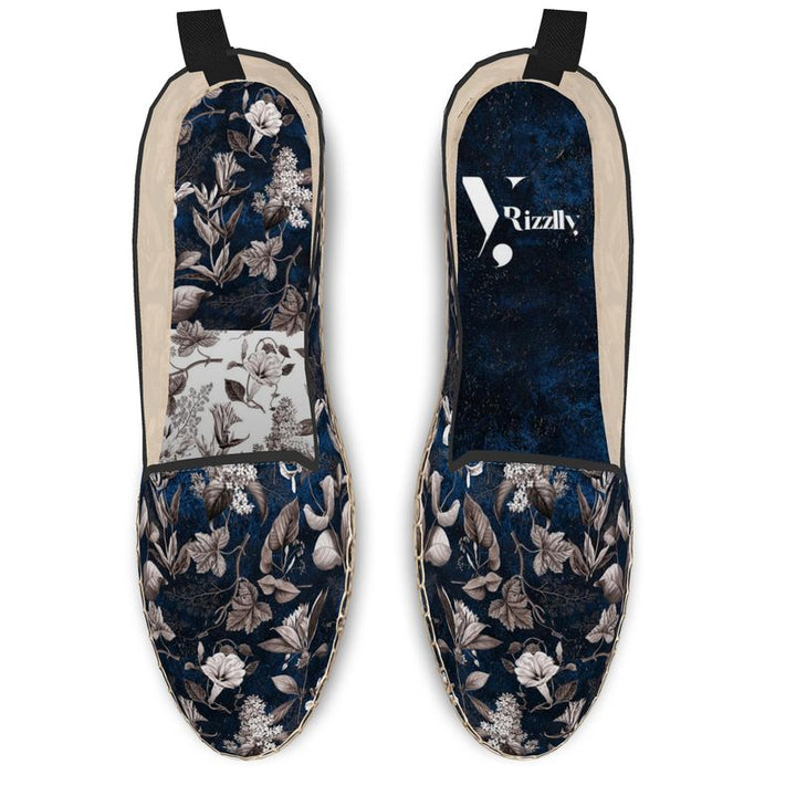 Navy Botanical Bliss Loafer Espadrilles