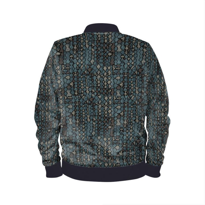 Green Mosaic Rizzlly Men's Reversible Silk Bomber Jacket
