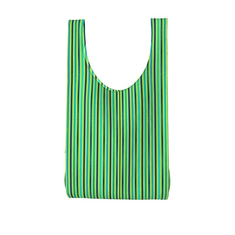 Vivid Green Blue Parachute Shopping Bag