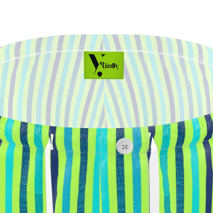 Vivid Green Blue Men's Luxury Pyjama Shorts