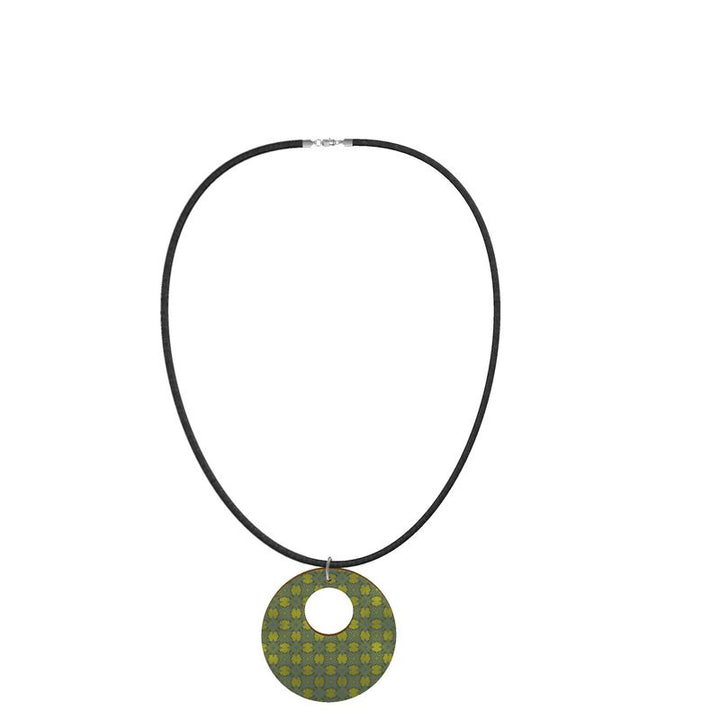Rizzlly Green Breeze Circles Wooden Pendant Necklace Organic