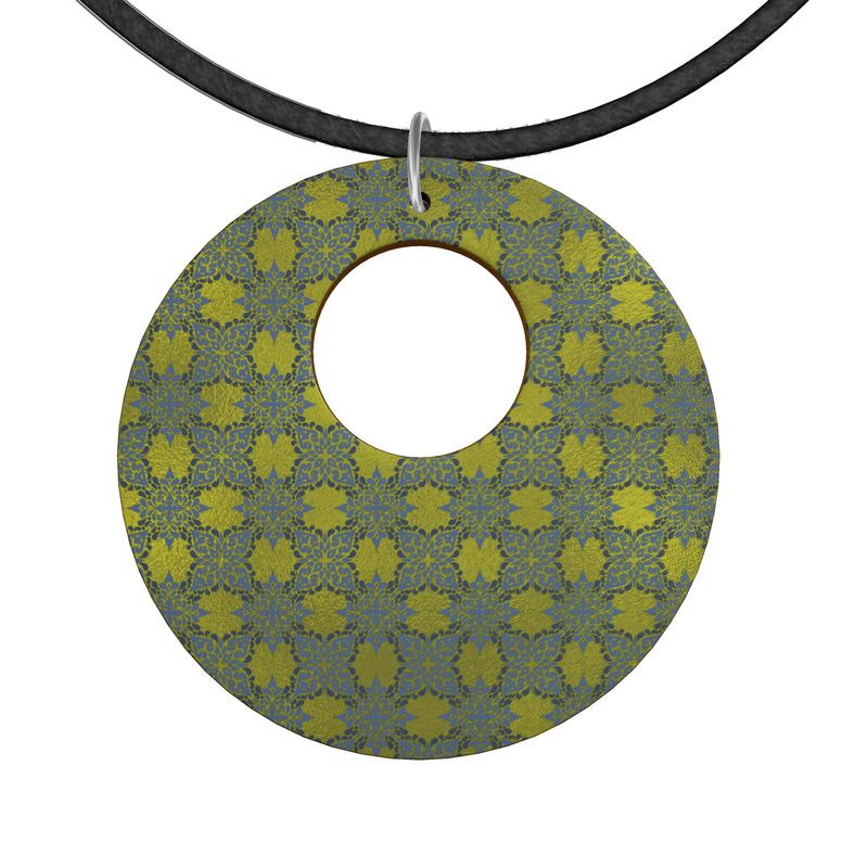 Rizzlly Green Breeze Circles Wooden Pendant Necklace Organic