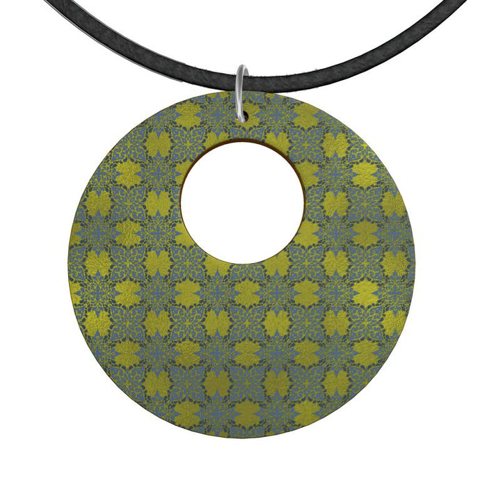 Rizzlly Green Breeze Circles Wooden Pendant Necklace Organic