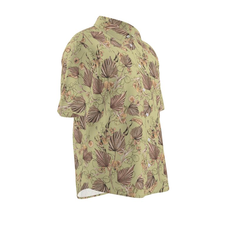 Rizzlly Khaki Palm Men's Short Sleeve Shirt