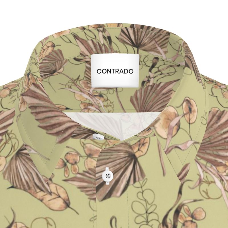 Rizzlly Khaki Palm Men's Short Sleeve Shirt