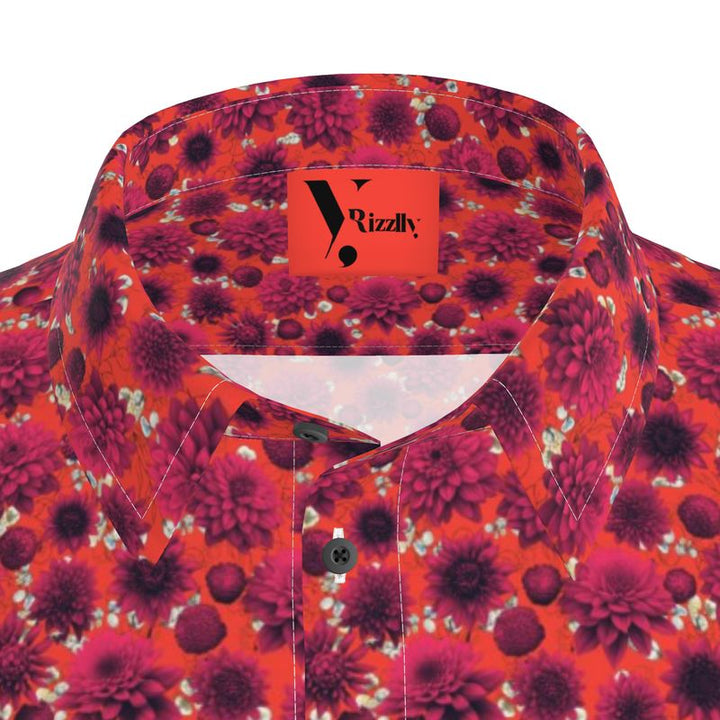 Rizzlly Floral Flame Men's Short Sleeve Shirt