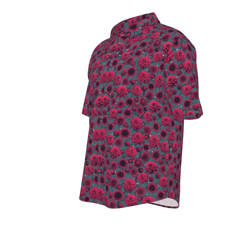 Rizzlly Red Blossoms Men's Short Sleeve Shirt