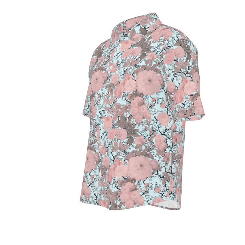 Floral Pastel Men's Short Sleeve Shirt - Rizzlly