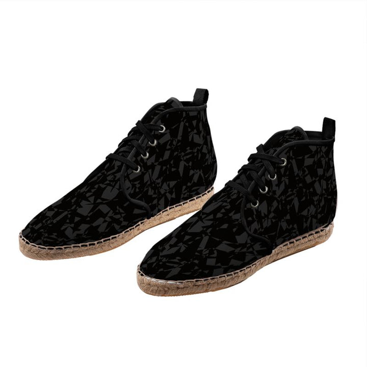 Rizzlly Charcoal Black Hi Top Espadrilles