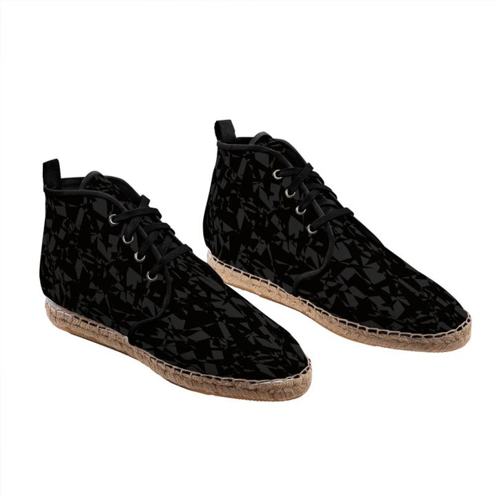 Rizzlly Charcoal Black Hi Top Espadrilles