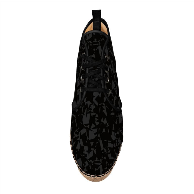 Rizzlly Charcoal Black Hi Top Espadrilles