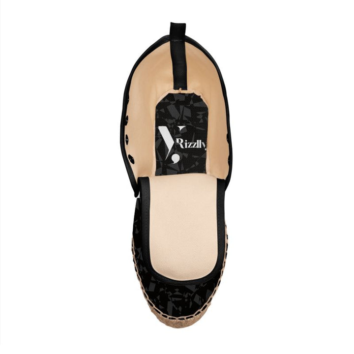 Rizzlly Charcoal Black Hi Top Espadrilles