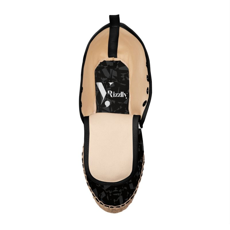 Rizzlly Charcoal Black Hi Top Espadrilles