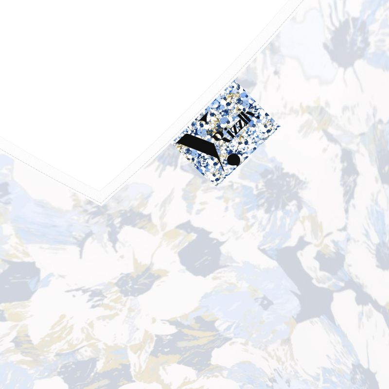 Blue Floral Lace Trim Slip Dress - Rizzlly