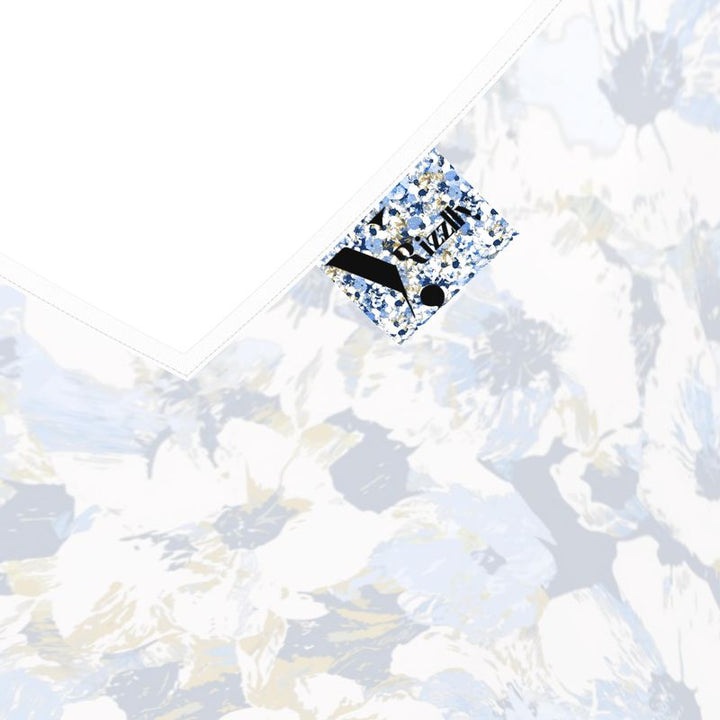 Blue Floral Lace Trim Slip Dress - Rizzlly