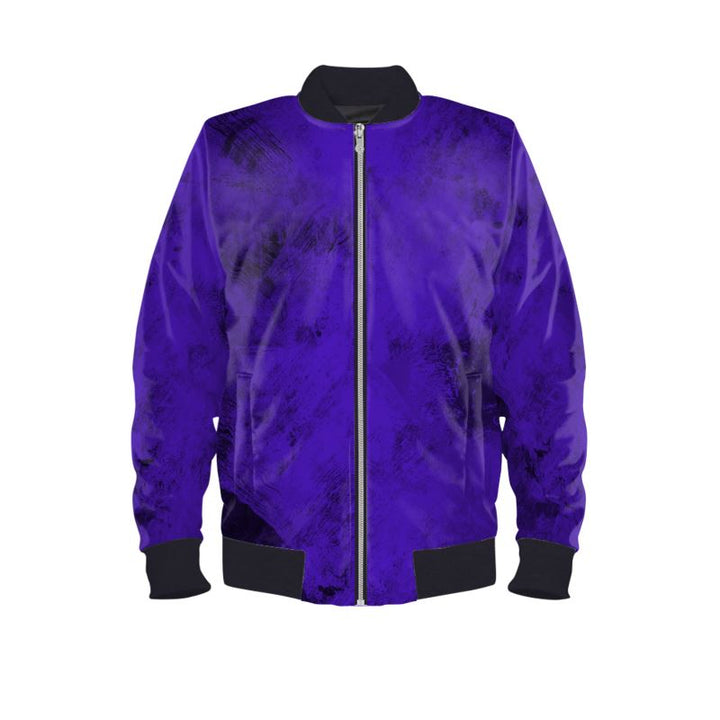 Midnight Royal Blue Reversible Silk Bomber Jacket - Rizzlly
