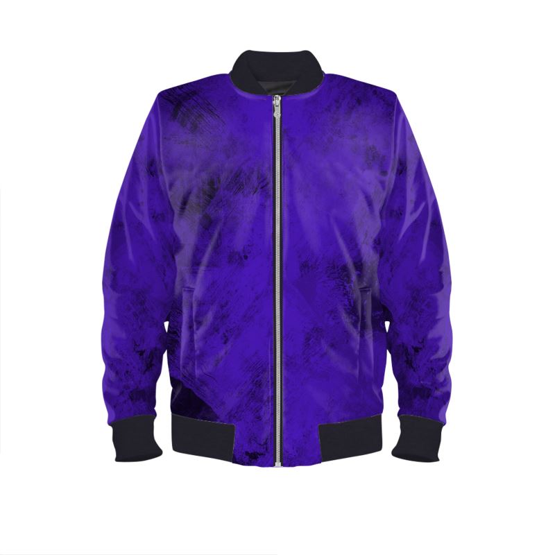 Midnight Royal Blue Reversible Silk Bomber Jacket - Rizzlly