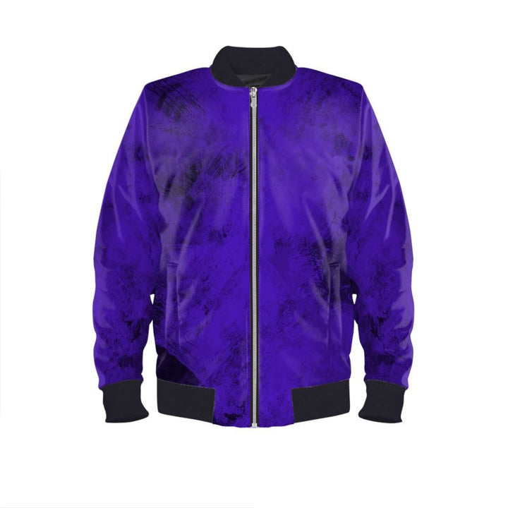 Midnight Royal Blue Reversible Silk Bomber Jacket - Rizzlly