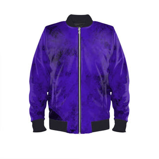 Midnight Royal Blue Reversible Silk Bomber Jacket