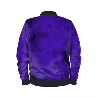 Midnight Royal Blue Reversible Silk Bomber Jacket