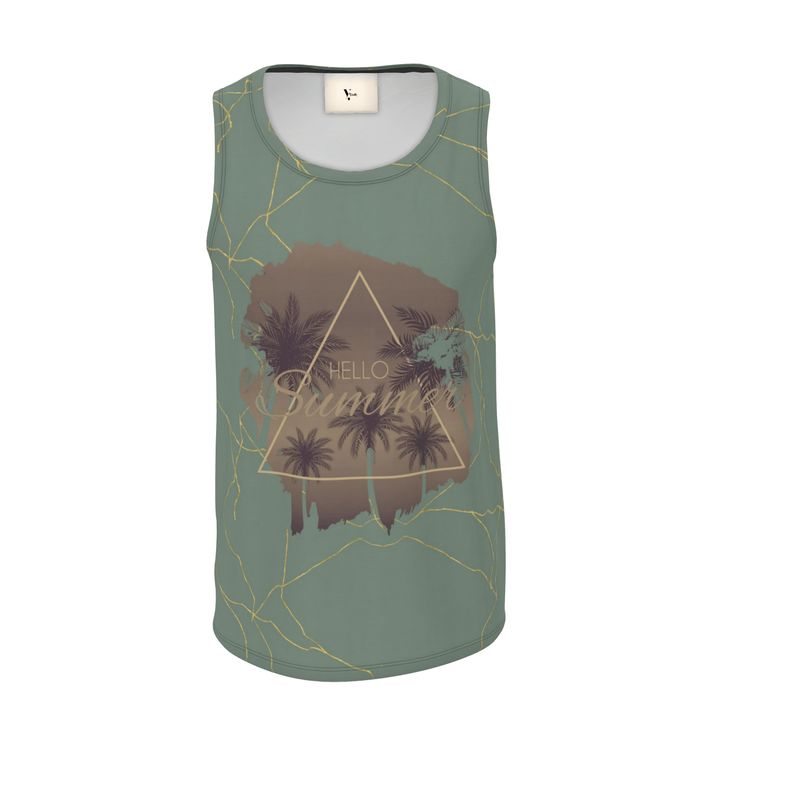Hello Summer Palm Print Patrol Tank Top - Rizzlly