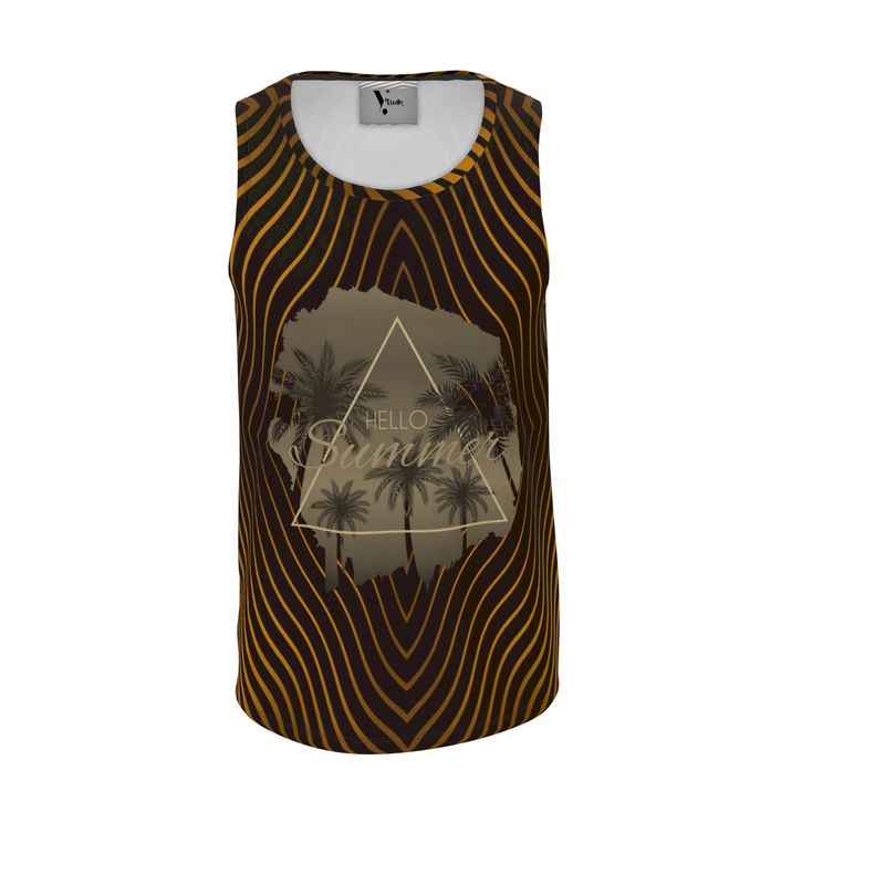 Hello Summer Palm Print Sleeveless Tank Top - Rizzlly