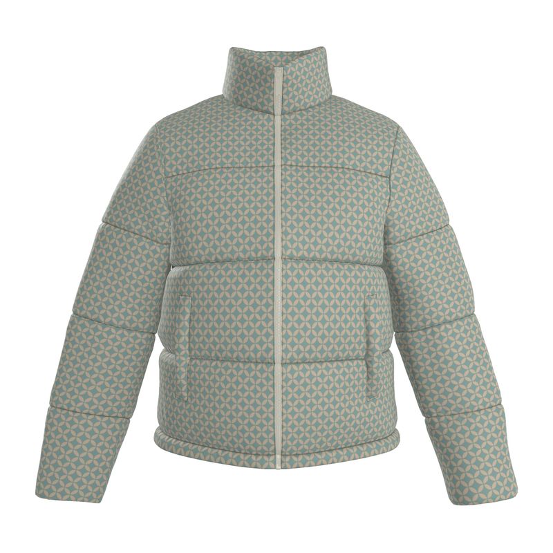 Geometric Print Men's Puffer Jacket - Rizzlly