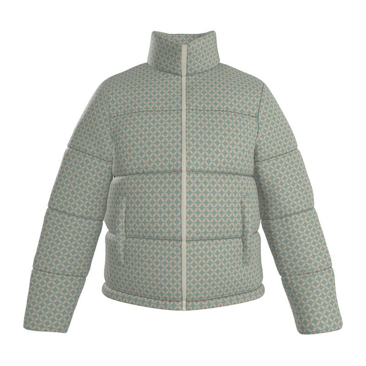 Geometric Print Men's Puffer Jacket - Rizzlly