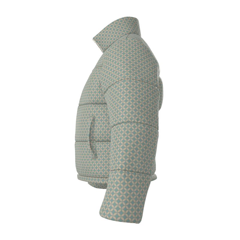 Geometric Print Men's Puffer Jacket - Rizzlly