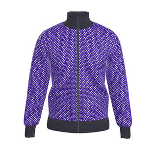 Purple Geometric Pattern Zip-Up Jacket