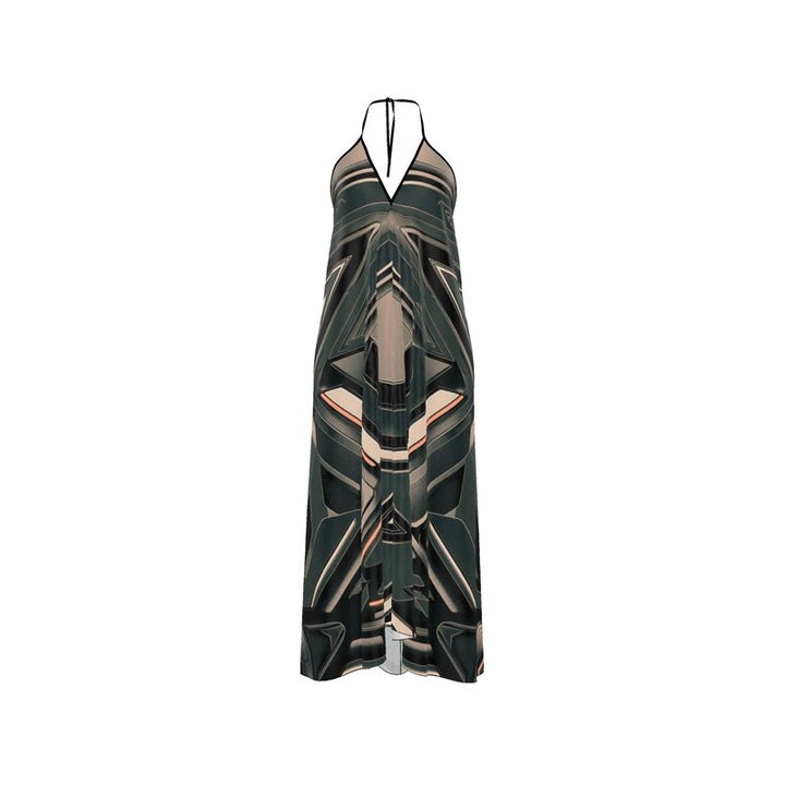 Dark Stone Halterneck backless dress