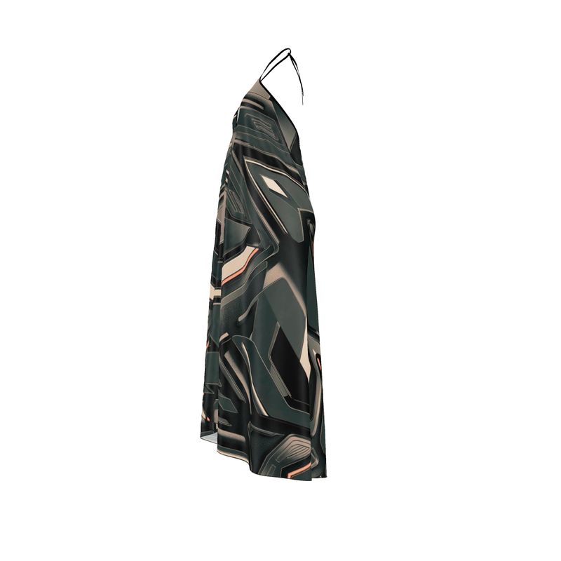 Dark Stone Halterneck backless dress