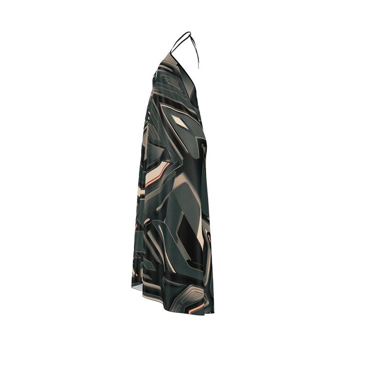 Dark Stone Halterneck backless dress