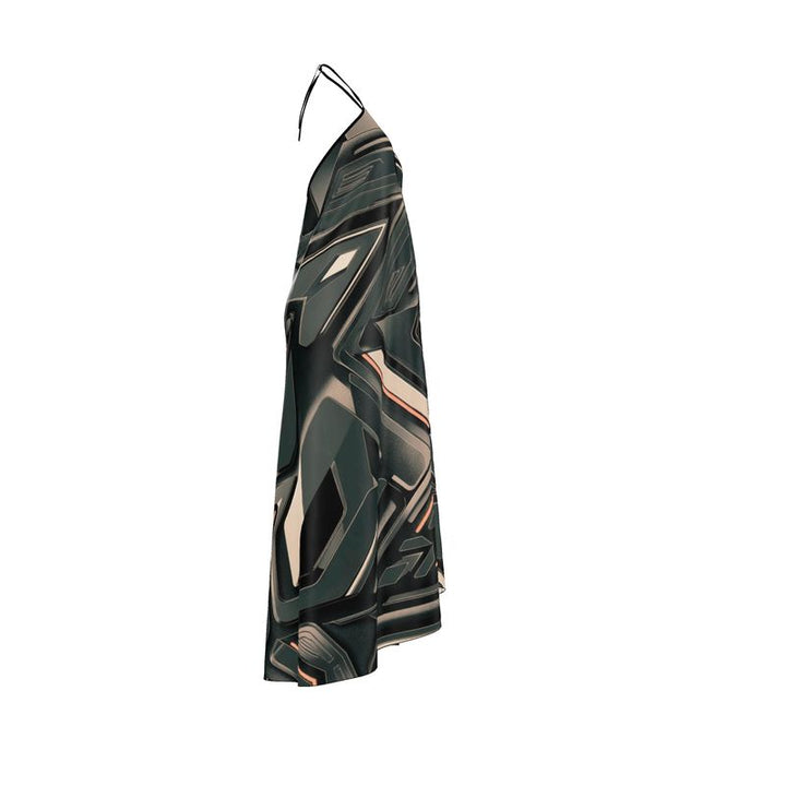 Dark Stone Halterneck backless dress