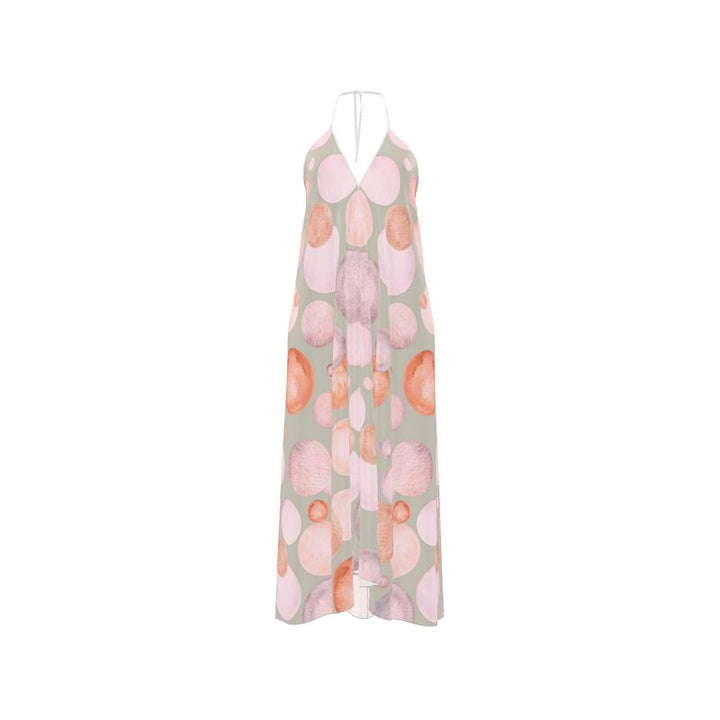 PastelPop Halterneck Backless Dress
