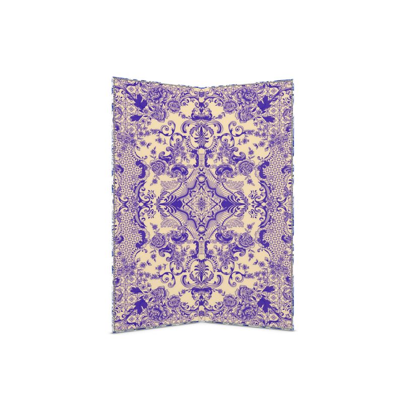 Blue Baroque Folding Screen
