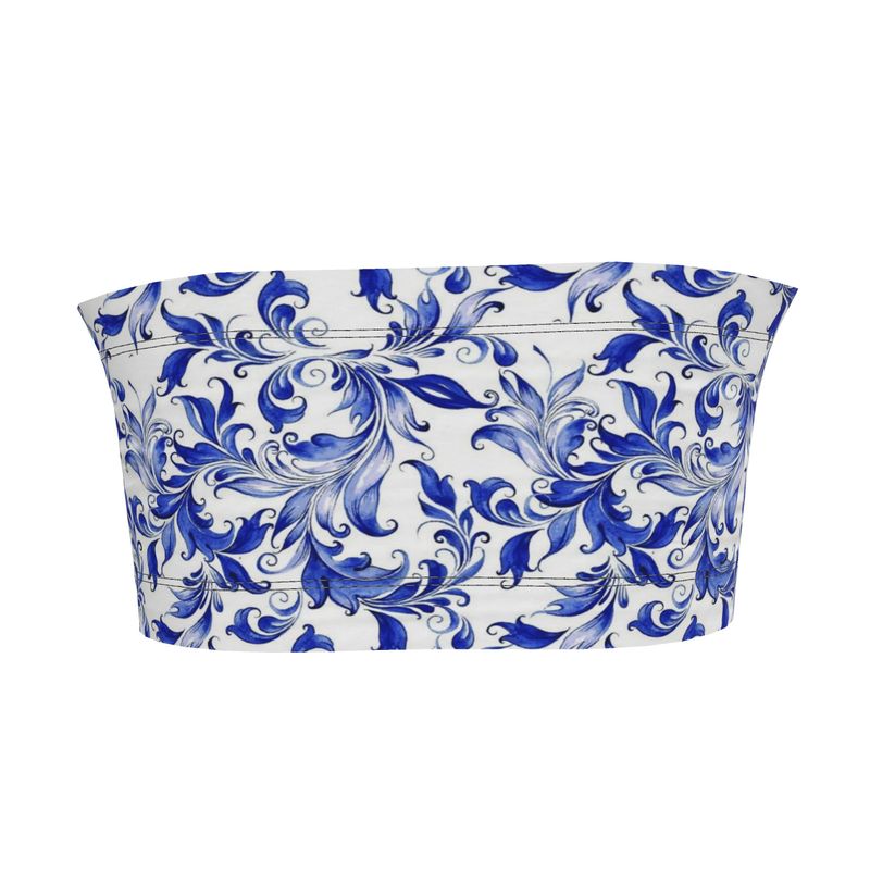 Blue Baroque Paisley Bandeau Boob Tube – Rizzlly