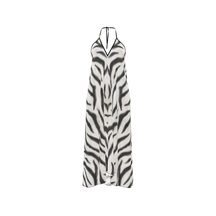 Zebra Halterneck Backless Dress – Rizzlly