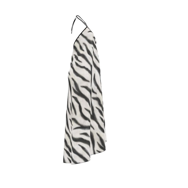 Zebra Halterneck Backless Dress – Rizzlly