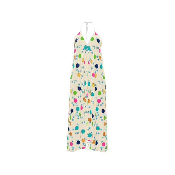 Polka Halterneck Backless Dress – Rizzlly
