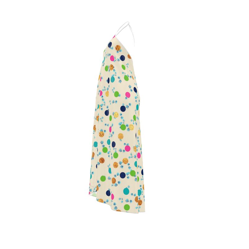 Polka Halterneck Backless Dress – Rizzlly