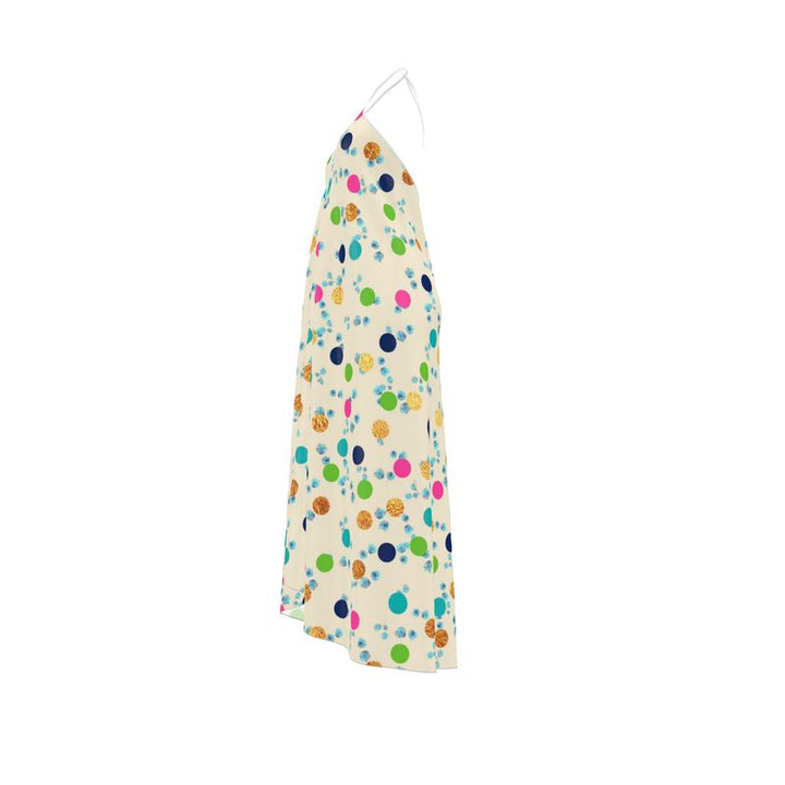 Polka Halterneck Backless Dress – Rizzlly