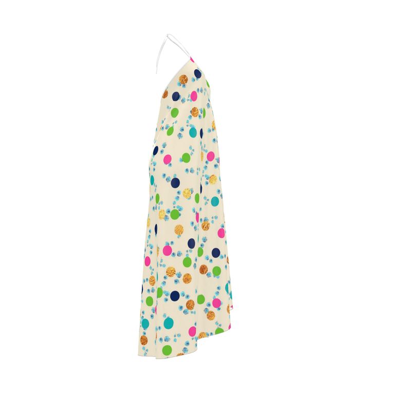 Polka Halterneck Backless Dress – Rizzlly
