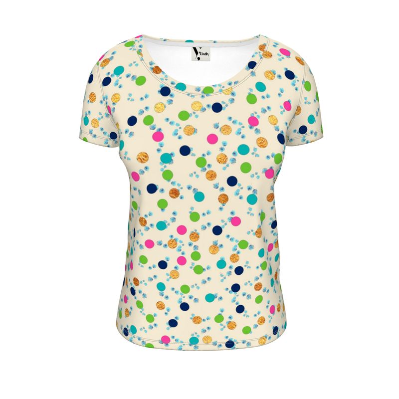 Polka Ladies Scoop Neck T-Shirt – Rizzlly